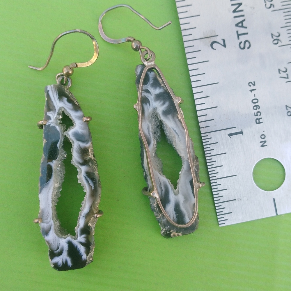 925 Solid Sterling Silver & Amethyst Stone Earrin… - image 2